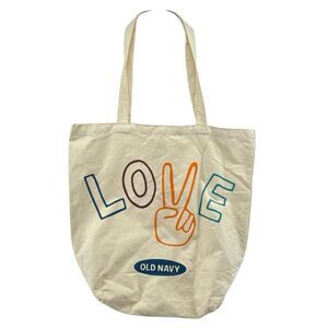 Old Navy Vintage LOVE Double Handle Canvas Tote Bag – Everyday Classic